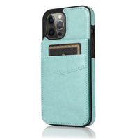 iPhone SE 2022 hoesje - Backcover - Pasjeshouder - Portemonnee - Kunstleer - Lichtblauw - thumbnail