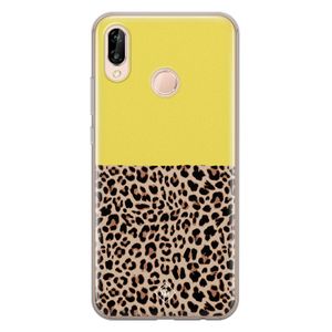 Huawei P20 Lite siliconen hoesje - Luipaard geel