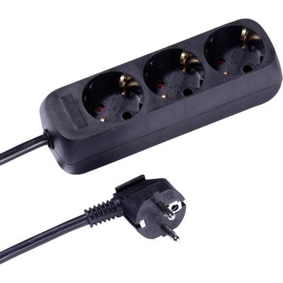 Vivanco VVELSTR3USCHK Stekkerdoos zonder kabel Zwart 1 stuk(s)