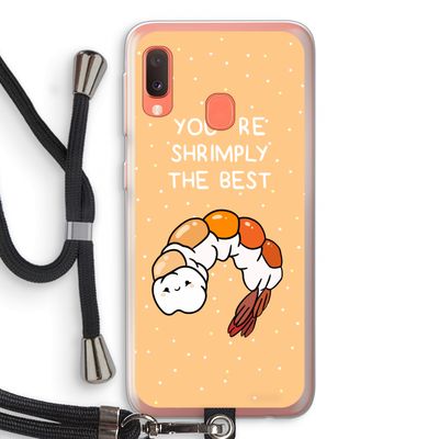 You're Shrimply The Best: Samsung Galaxy A20e Transparant Hoesje met koord