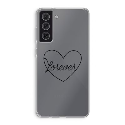 Forever heart black: Samsung Galaxy S21 FE Transparant Hoesje
