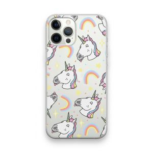 Rainbow Unicorn: iPhone 12 Pro Max Transparant Hoesje