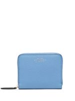 Smythson portefeuille zippé en cuir - Bleu