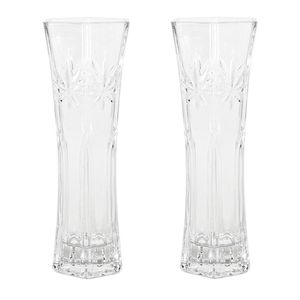 Set van 2x stuks bloemenvazen van ornament glas 29 x 11 cm