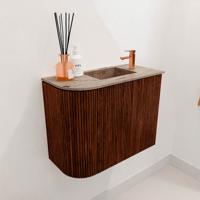 Toiletmeubel Mondiaz Joya Dlux | 51.6 cm | Meubelkleur Ruby | Faye wastafel Arena Wasbak Rechts | 1 kraangat