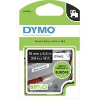 Labeltape DYMO D1 S0718070 Polyester Tapekleur: Wit Tekstkleur:Zwart 19 mm 5.5 m