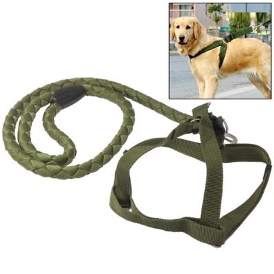 Duurzaam Harness Lead leiband tractie touw hond touw veiligheidsketting voor hond huisdier lengte: 1.0 m (leger-groen)