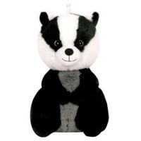 Knuffeldier Das - zachte pluche stof - dieren knuffels - zwart/grijs - 24 cm