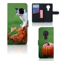 Nokia 7.2 | Nokia 6.2 | Telefoonhoesje | Met pasjeshouder | Kitten