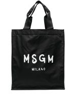 MSGM sac cabas à logo imprimé - Noir - thumbnail