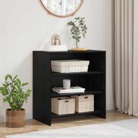 Dressoir Zwart Eiken 70x41x75 cm Bewerkt Hout