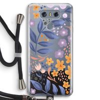 Flowers with blue leaves: LG G6 Transparant Hoesje met koord