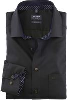 OLYMP Luxor Modern Fit Overhemd olijf, Effen - thumbnail