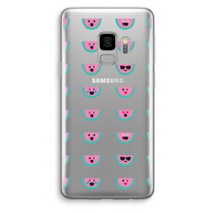 Smiley watermeloenprint: Samsung Galaxy S9 Transparant Hoesje