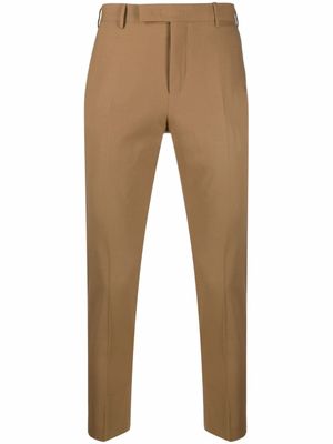 PT Torino pantalon chino slim à taille mi-haute - Marron
