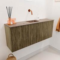 Toiletmeubel Mondiaz Joya Dlux | 100 cm | Meubelkleur Dusk | Faye wastafel Arena Wasbak Midden | Zonder kraangat(en)