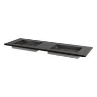 Wastafel Forzalaqua Helsinki Hardsteen Gezoet Met 2 Kraangaten 140,5x51,5x9,5 cm Forzalaqua