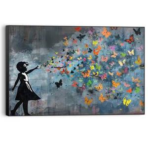 Reinders - Butterfly Dreams - Schilderij 90x60cm Zwart