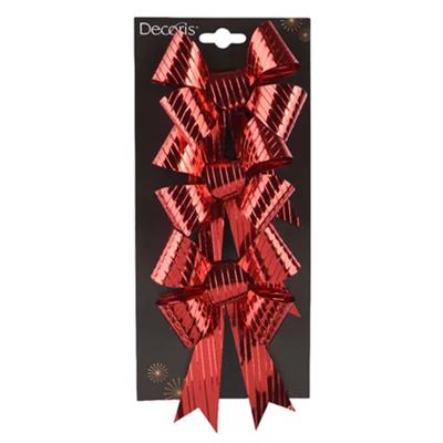 Decoratie strikken - 3x st - rood - 14 x 10 cm - strikjes