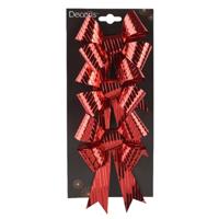 Decoratie strikken - 3x st - rood - 14 x 10 cm - strikjes