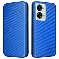 OnePlus Nord 2T Flip Case - Koolstofvezel - Blauw