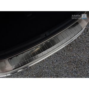 Zwart RVS Bumper beschermer passend voor Volkswagen Passat 3C Variant 2011-2014 'Ribs' AV245016
