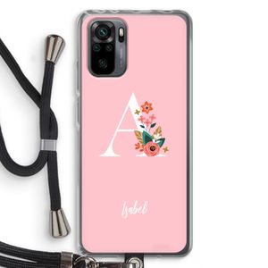 Pink Bouquet: Xiaomi Redmi Note 10 Pro Transparant Hoesje met koord