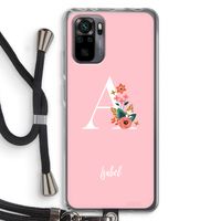 Pink Bouquet: Xiaomi Redmi Note 10 Pro Transparant Hoesje met koord