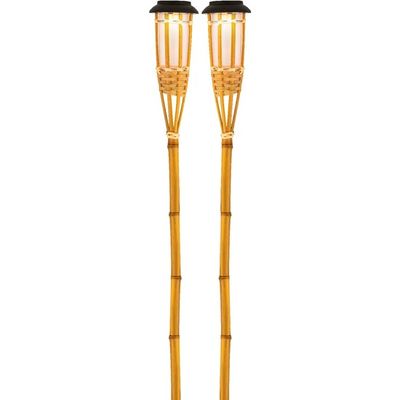 Tuinfakkel met solar verlichting - 2x - Bodi - 54 cm - LED vlam
