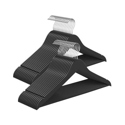 Houten kledinghangers met inkepingen en draaibare haak, Inktzwart