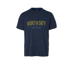 North 56°4 +size T-shirt met tekst marine North 56°4 +size T-shirt met tekst marine