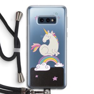 Regenboog eenhoorn: Samsung Galaxy S10e Transparant Hoesje met koord