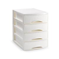 Ladekastje bureau organizer SORTED - 4 lades - wit - L26 x B35 x H36 cm - kunststof