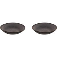 Palmer Bord diep Houston 22 cm Zwart Grijs Stoneware 2 stuks - thumbnail