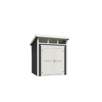 Blokhut Kibo 1 200x200 Carbon Grey-Wit - Outdoor life