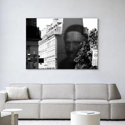 Urban Cotton Wandkleed 'Concrete Contrast Crusher' 110 x 145cm in Frame - black