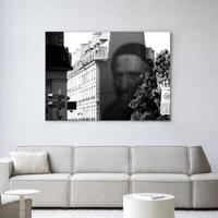 Urban Cotton Wandkleed 'Concrete Contrast Crusher' 110 x 145cm in Frame - black