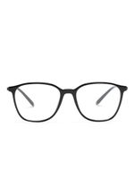 Giorgio Armani lunettes de soleil carrées à logo gravé - Noir