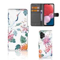 Samsung Galaxy A13 (4G) | Telefoonhoesje | Met pasjeshouder | Bird Flowers