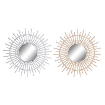 Wandspiegel DKD Home Decor Scandi Kristal Natuurlijk Wit Polypropyleen (50 x 2,5 x 50 cm) (2 Stuks)