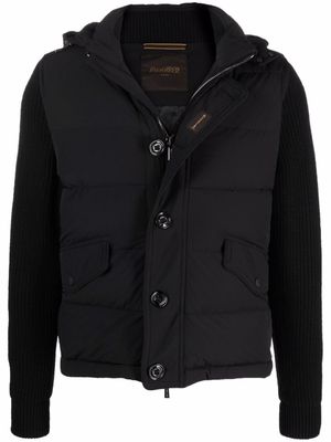 Moorer veste matelassée à manches contrastantes - Noir