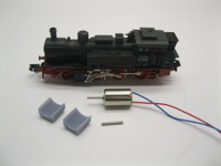 micromotor NA022 motor ombouwset voor Arnold BR 74, K.P.E.V. T12, ÖBB Reihe 674, SNCF 130 TC, SNCB Reeks 96 micromotor NA022 motor ombouwset voor Arnold BR 74, K.P.E.V. T12, ÖBB Reihe 674, SNCF 130 TC, SNCB Reeks 96