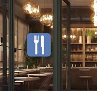 Sticker bord restaurant aangeven