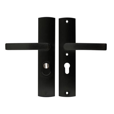 AXA AXA Curve Plus veiligheidsbeslag achterdeur gebogen schild Blok-kruk PC55 met kerntrekbeveiliging SKG3 - aluminium/zwart