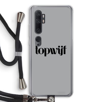 Topwijf Grijs Zwart: Xiaomi Mi Note 10 Transparant Hoesje met koord