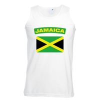 Singlet shirt/ tanktop Jamaicaanse vlag wit heren - thumbnail