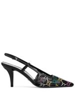 Gucci 75mm GG crystal-embellished mesh pumps - Noir - thumbnail