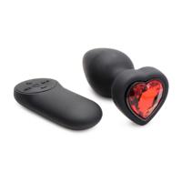 XR Brands Siliconen Vibrerende Rode Hart - Butt Plug met Afstandsbediening - Klein