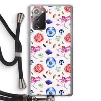 Bloemetjes: Samsung Galaxy Note 20 / Note 20 5G Transparant Hoesje met koord