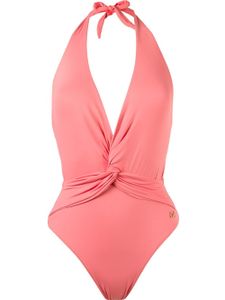 Brigitte deep v-neck wrapped swimsuit - Rose